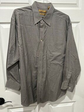 Turnbury Men’s Non-Iron Long Sleeve Mini Houndstooth Print Dress Shirt XL
